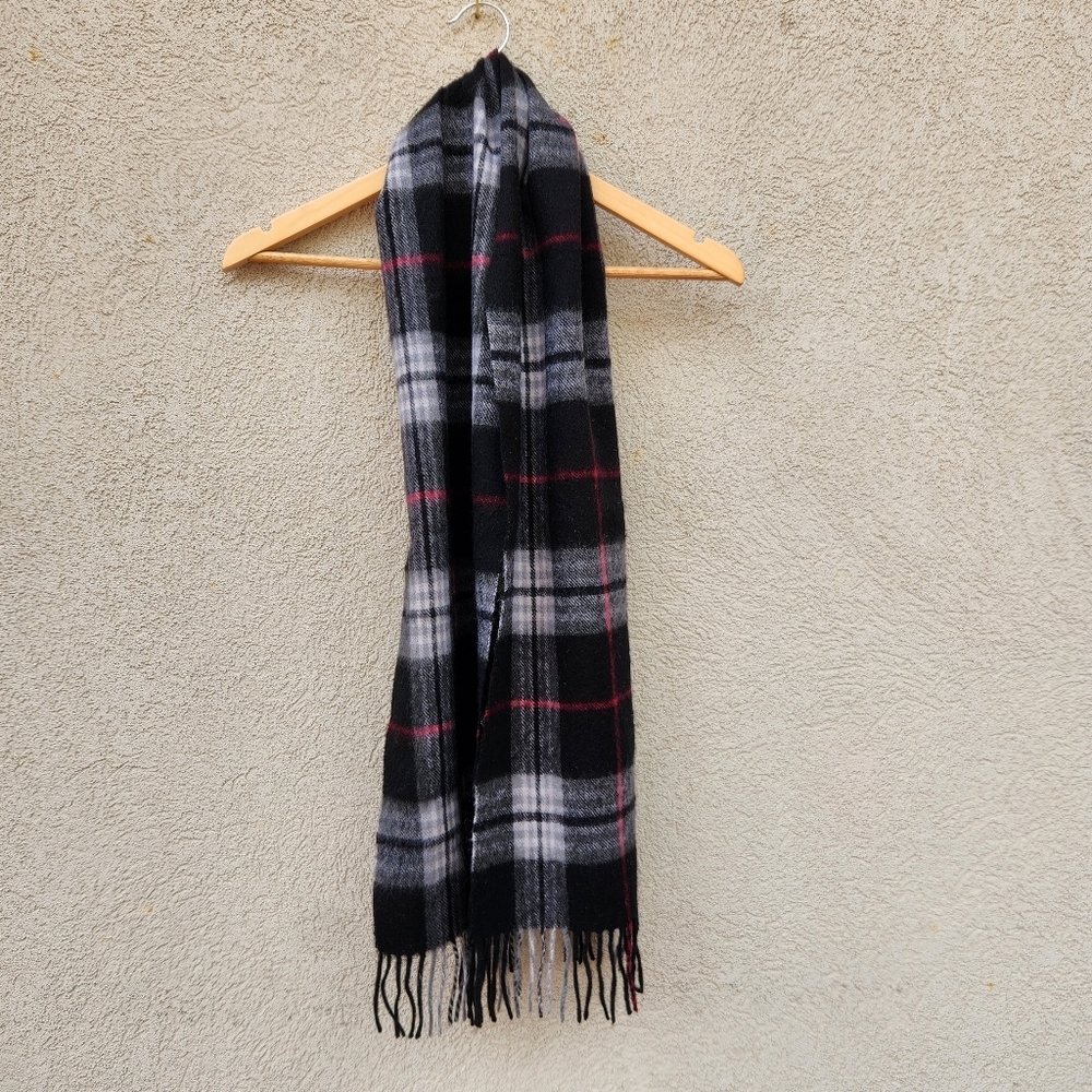 Joseph & Feiss Scarf Blue Plaid 100% Wool Tartan Neck Warmer 60 x 11 - Picture 6 of 7